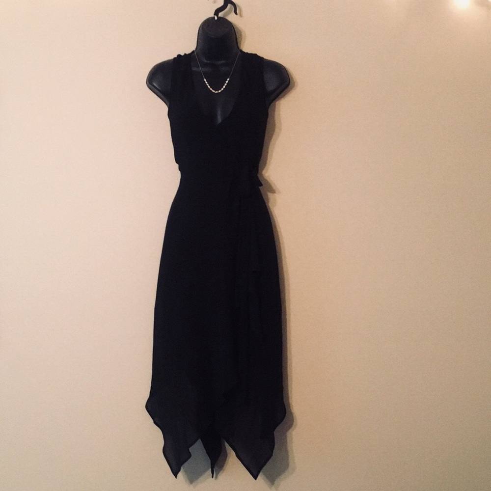 Francesca’s Black Wrap NWT Dress - Picture 1 of 6